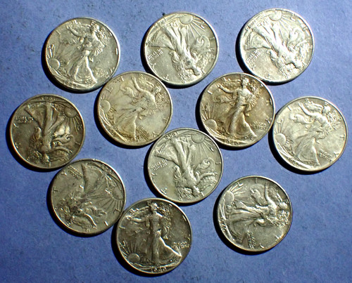 Lotto undici mezzo dollaro - mezzo,