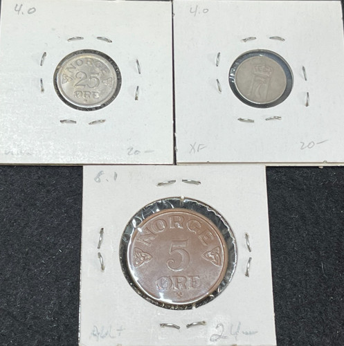 Lotto monete norvegia primi - lotto, 3