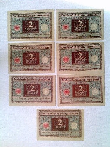 Banknoten zwei mark - banknoten,,